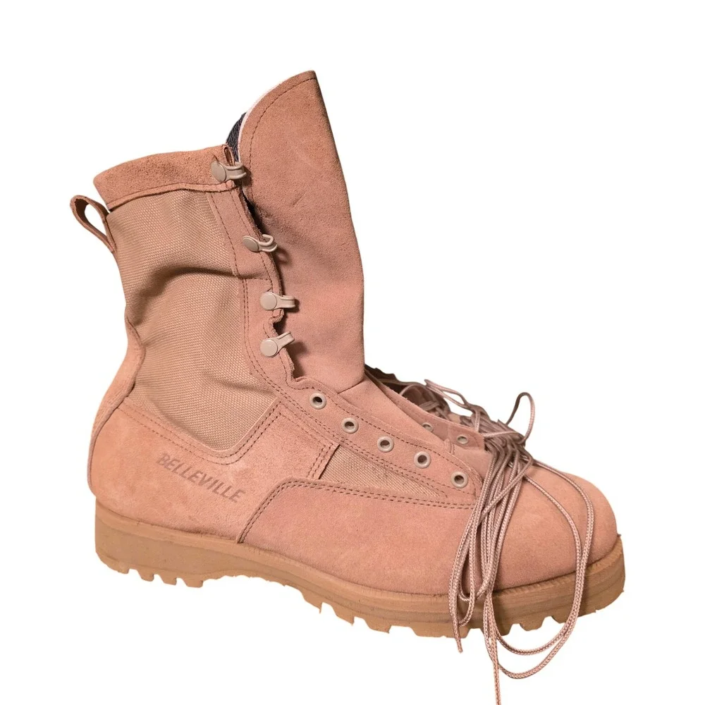 Belleville 7705118‎ Mens Military Boots Gore-Tex Vibram Tan Suede USA Made 13R